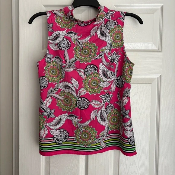 Crown & Ivy Pink and Green Floral Blouse - Picture 2 of 2